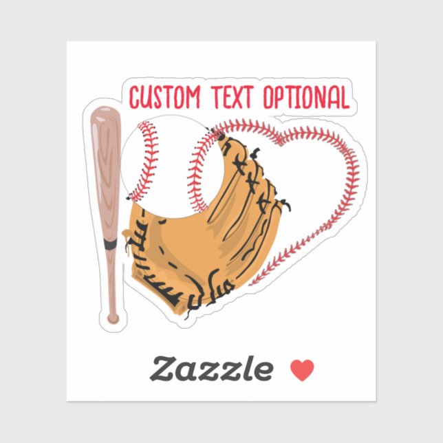 Baseball Love, Glove and Bats Sticker (Sheet)