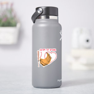 Baseball Love, Glove and Bats Sticker