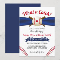 Baseball Love Navy Ribbon Sports Wedding