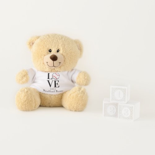 Baseball LOVE Personalized add name Date Teddy Bear