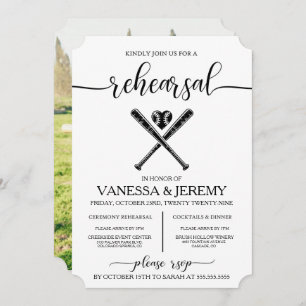 Baseball Love Rehearsal Dinner Invitation