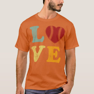 Baseball Love Retro Text Baseball Lover Gift T-Shirt