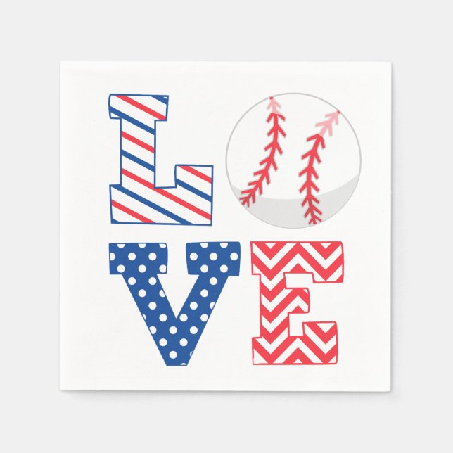 Baseball Love Sports Napkins (Front)