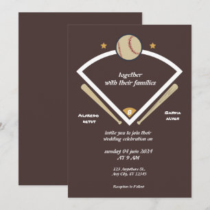Baseball  love sports Theme Wedding Invitations
