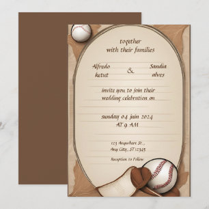Baseball  love sports Theme Wedding Invitations