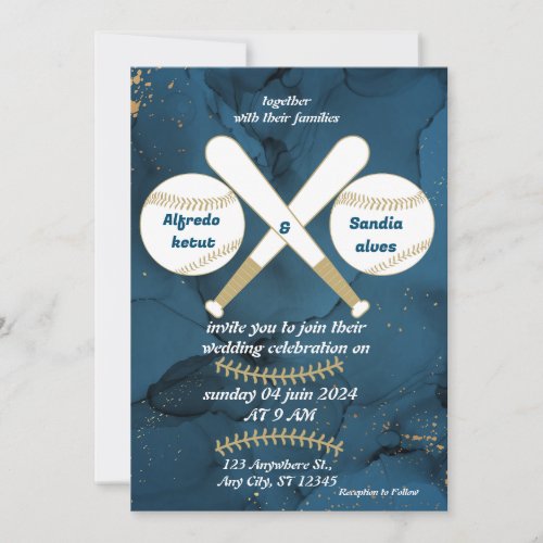 Baseball  love sports Theme Wedding Invitations