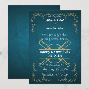 Baseball  love sports Theme Wedding Invitations