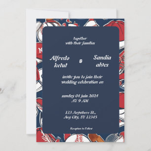 Baseball love sports Theme Wedding Invitations