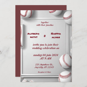 Baseball  love sports Theme Wedding Invitations