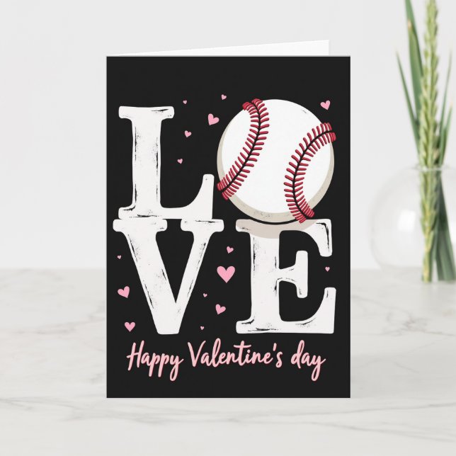 Baseball Love Valentines Day Card (Front)