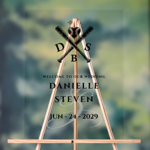 Baseball Love Welcome Acrylic Sign