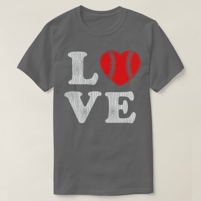 Baseball Love White Text Baseball Lover Gift T-Shirt (Design Front)