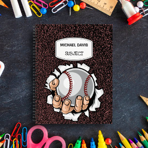 Baseball Lover Custom Personalized Spiral Notebook