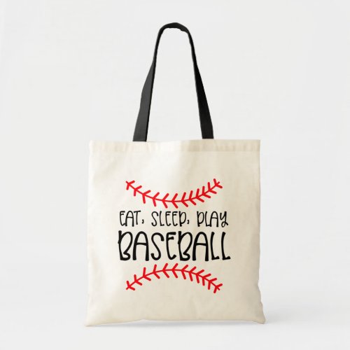 Baseball Lover Eat Sleep Play  Mom Dad Softball Tote Bag