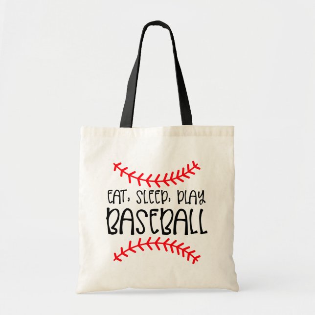 Baseball Lover Eat Sleep Play  Mom Dad Softball Tote Bag (Front)