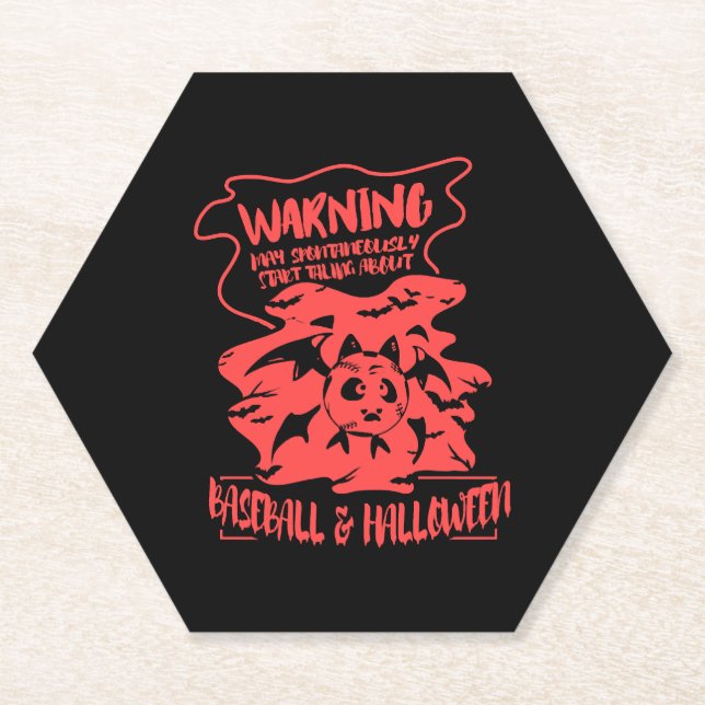 Baseball Lover Halloween Gift Costume Paper Coaster (Front)