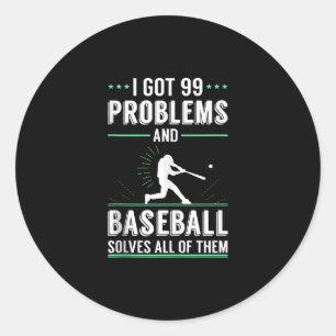 Baseball Lover Novelty Gift For Baseball Fan Classic Round Sticker