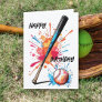 Baseball Lovers Bat & Ball Splash Birthday  Card