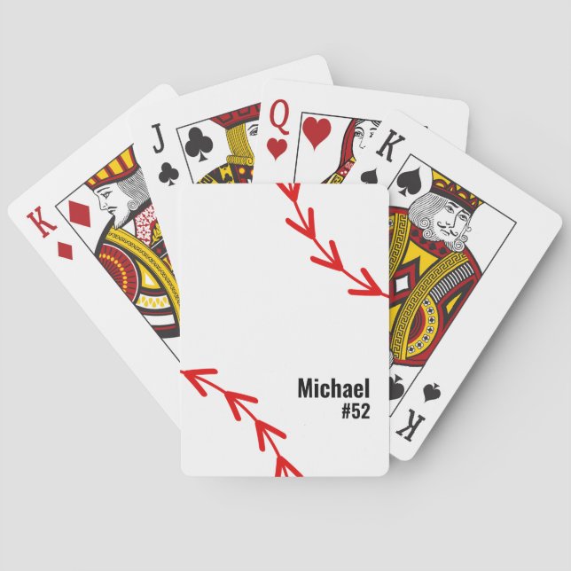 ⚾ Baseball Lovers Name + Jersey Number  Poker Cards (Back)
