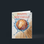 Baseball Lovers Watercolor Splash Birthday Card<br><div class="desc">Baseball Lovers Watercolor Splash Birthday</div>