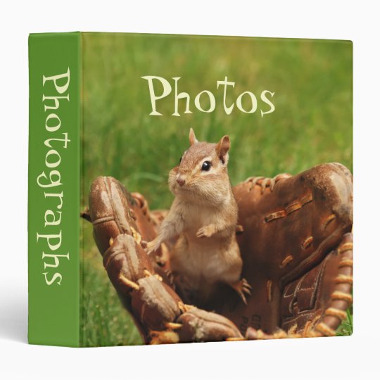 Baseball Loving Chipmunk 1.5" Photo Album Binder