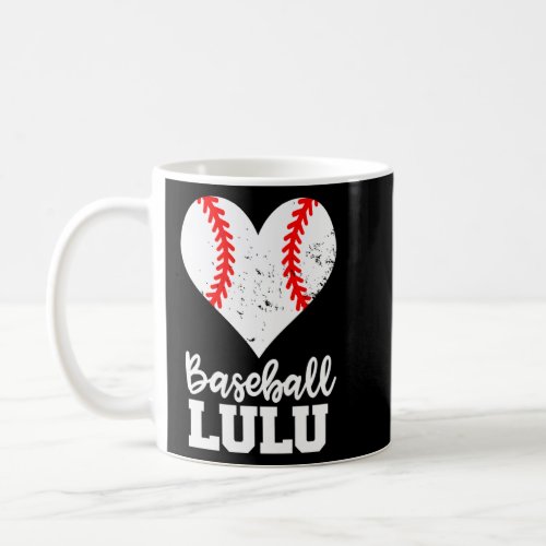 Baseball Lulu Baseball Heart Grandma Lulu  Coffee Mug