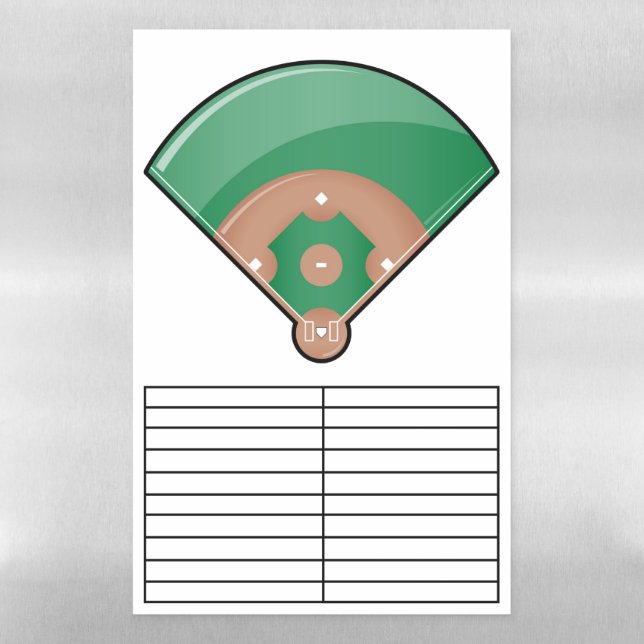 Baseball Magnetic Dry Erase Sheet (Vertical)