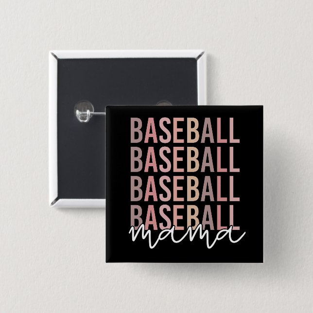 Baseball Mama | Baseball Mom Gifts Button (Front & Back)