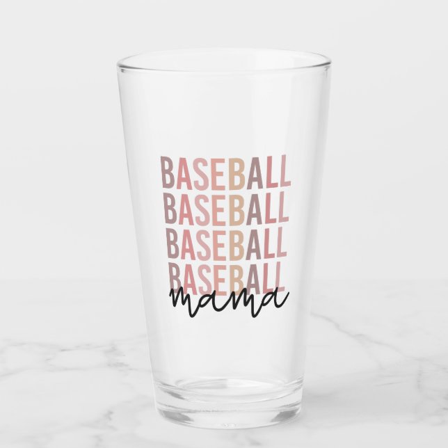 Baseball Mama | Baseball Mom Gifts Glass (Front)