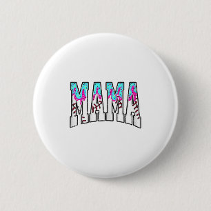 Baseball Mama Coquette Bow Game Day Baseball Mom M Button