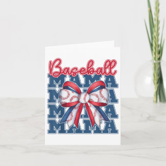 Baseball Mama Coquette Bow Sport Mom Mothers Day  Card