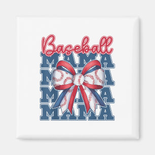 Baseball Mama Coquette Bow Sport Mom Mothers Day  Magnet