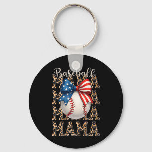 Baseball Mama Game Day Baseball Usa 4th Of July Mo Keychain
