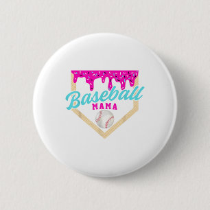 Baseball Mama Home Plate Ice Cream Drip With Sprin Button