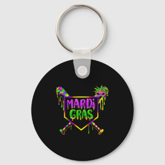 Baseball Mardi Gras Carnival Party Mask Ice Cream Keychain