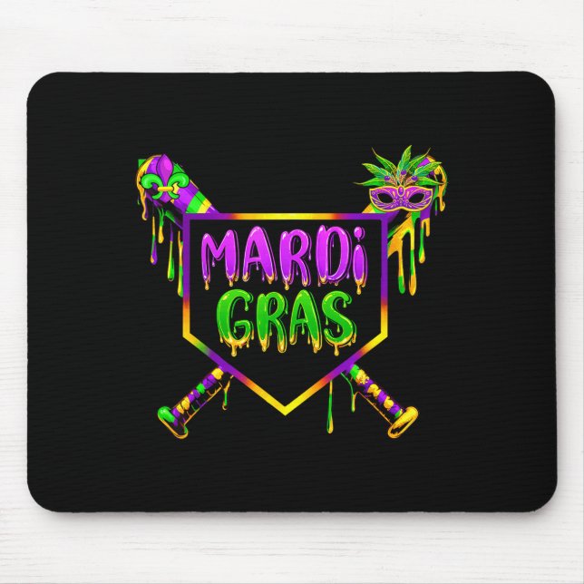 Baseball Mardi Gras Carnival Party Mask Ice Cream  Mouse Pad (Front)