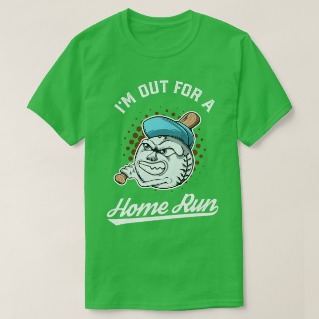 Baseball Mascot Out For A Home Run  T-Shirt (Design Front)