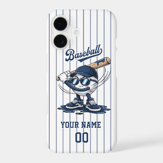 Baseball Mascot Phone Case- Custom Name & Number. iPhone 17 Case