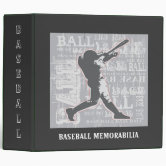 Red, White and Black Personalized Baseball Binder