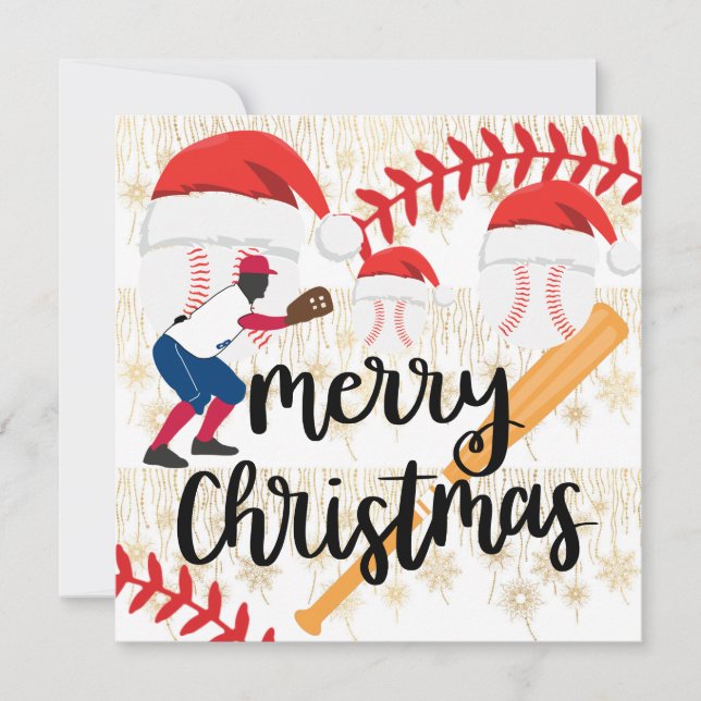Baseball Merry Christmas Card (Front)