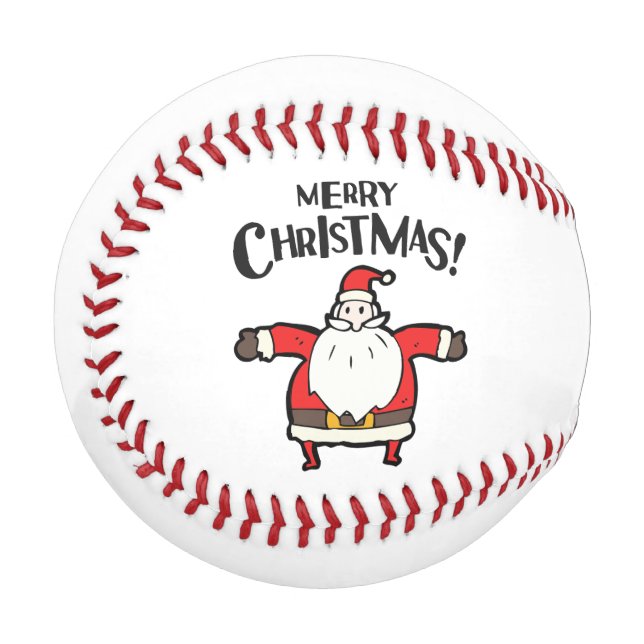 Baseball Merry Christmas with Santa Claus  (Front Left)