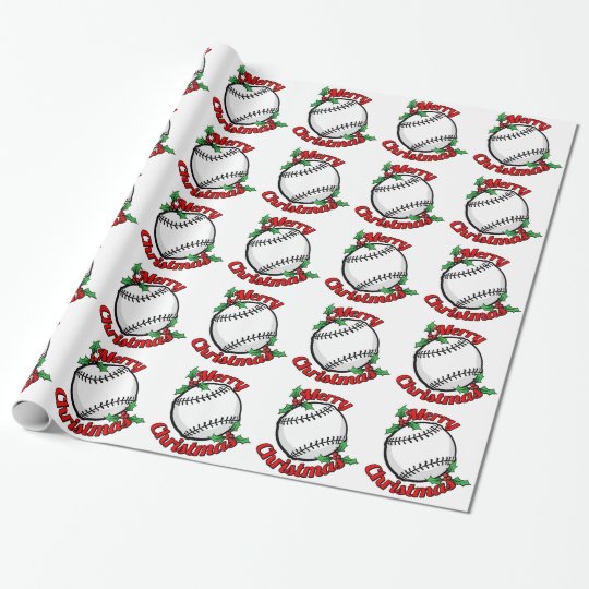 Baseball Christmas Wrapping Paper 