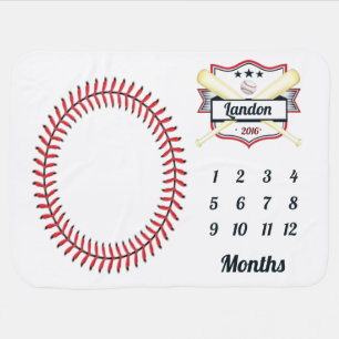 Baseball Milestone Baby Blanket