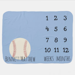 Baseball Milestone Blanket