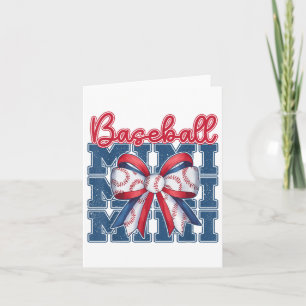 Baseball Mimi Coquette Bow Sport Mom Mothers Day Card