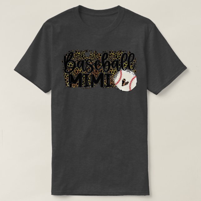 Baseball Mimi Leopard  Baseball Mimi  T-Shirt (Design Front)
