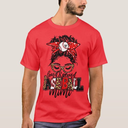 Baseball Mimi Leopard Loud And Proud Baseball Mimi T_Shirt