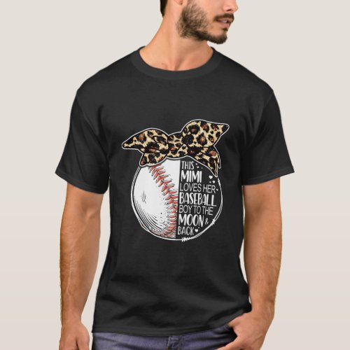 Baseball Mimi Leopard Messy Bun T_Shirt