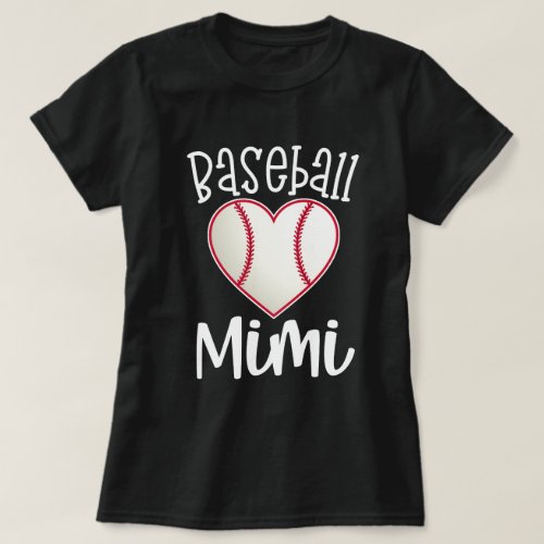 Baseball Mimi Womens Baseball T_ball Grandma Shirt