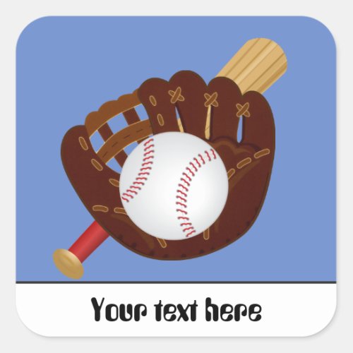 Baseball mitt ball bat ustomizable sticker